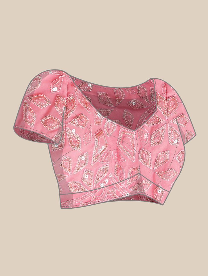 women's embroidered saree with blouse - 18515686 - Standard Image - 2
