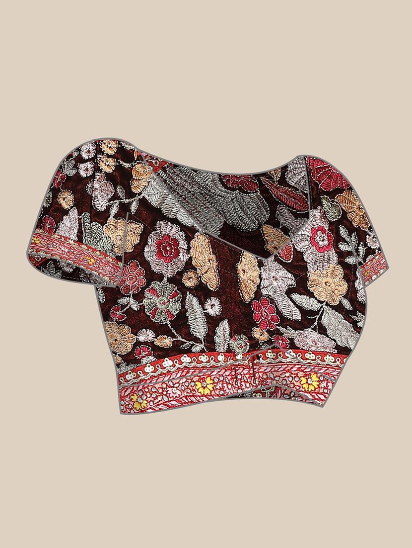 women's embroidered saree with blouse - 18515692 - Standard Image - 2