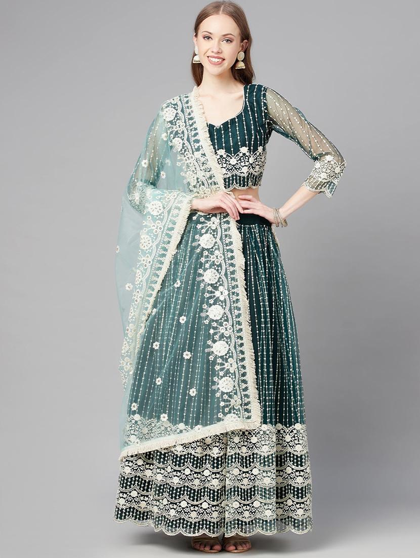 embroidered a-line lehenga and choli with dupatta - 18515732 - Zoom Image - 0