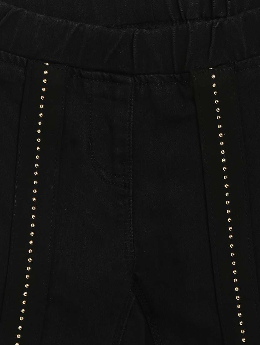 Girls Black Solid Jegging - 18516081 -  Standard Image - 2