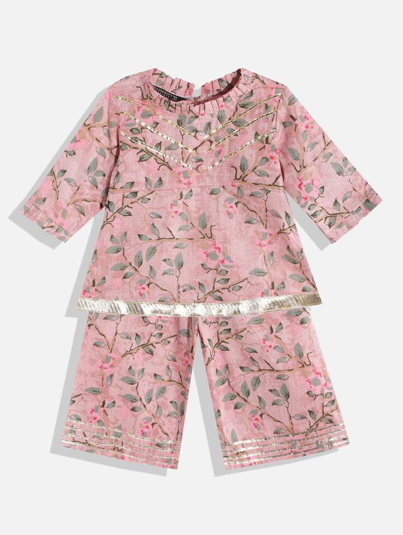 girls floral kurta palazzo set 