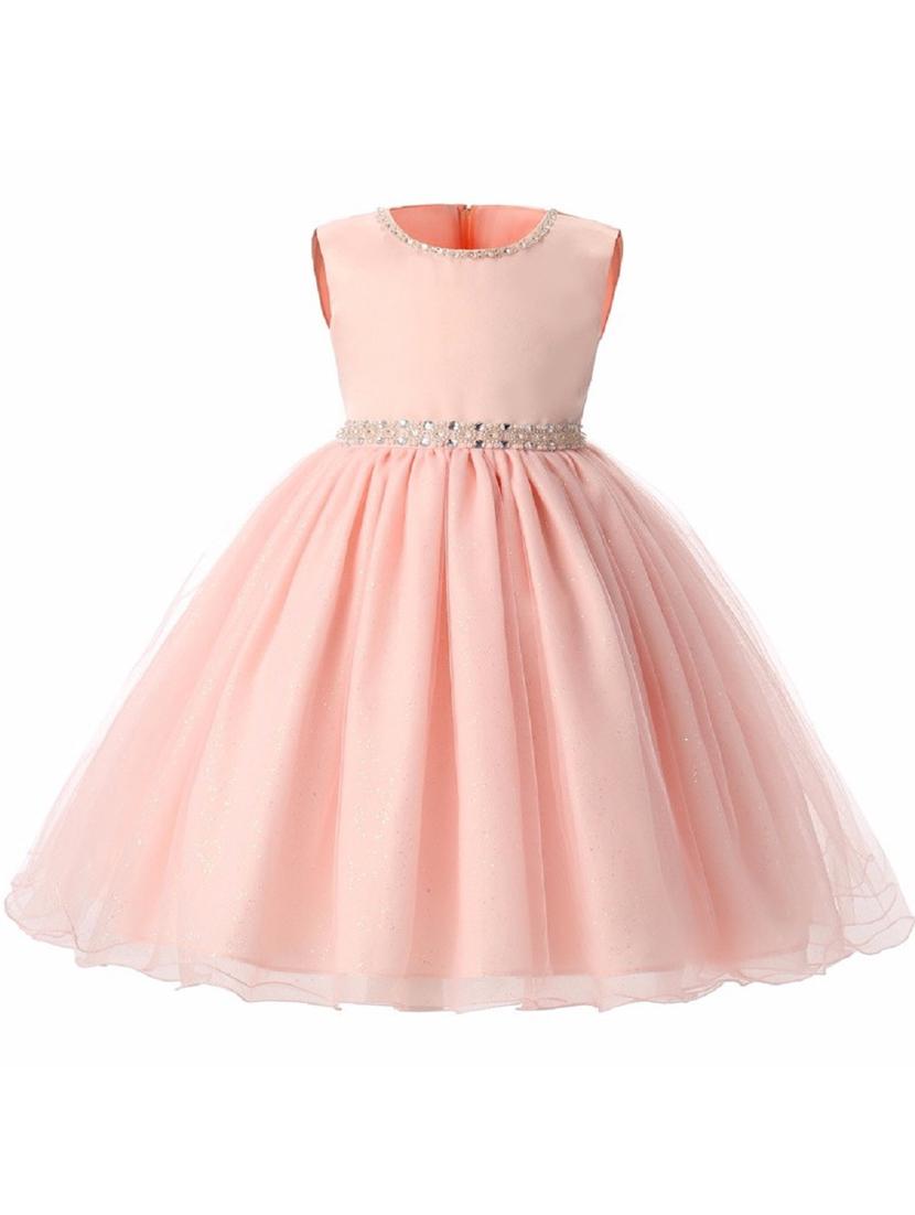 girls round neck sleeveless frock