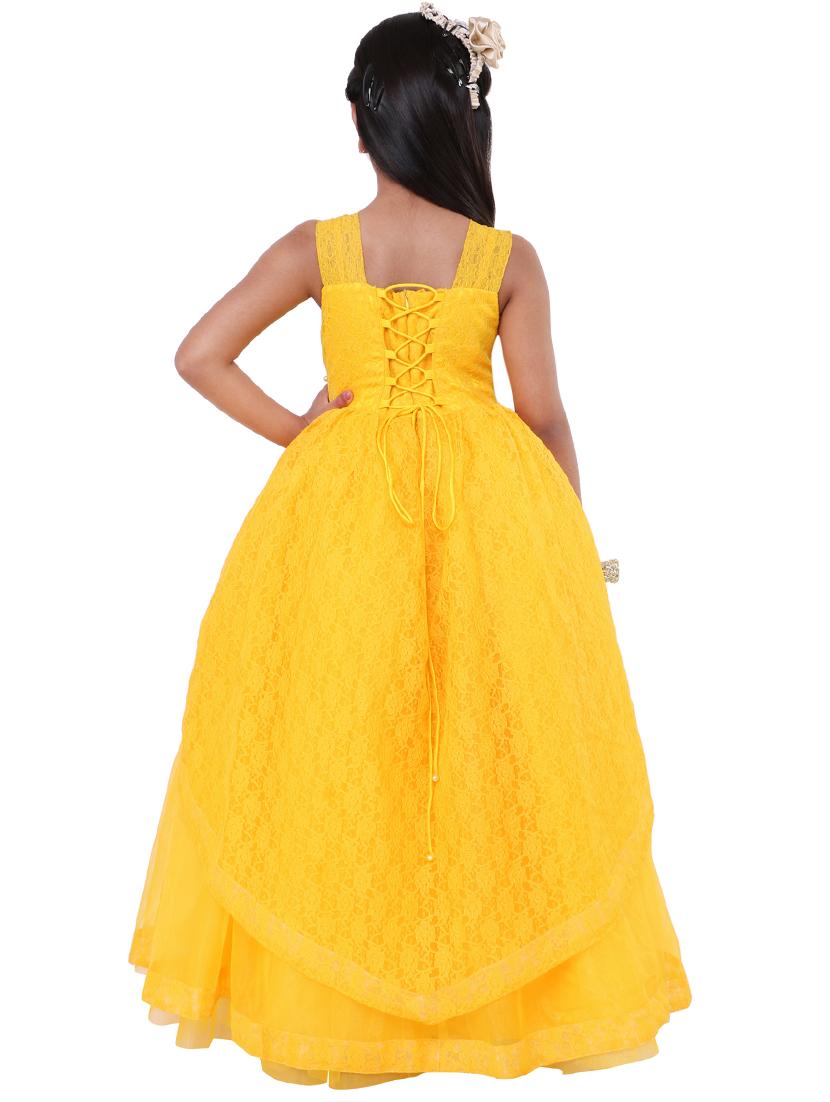 girls round neck embellished layered party gown - 18517120 - Standard Image - 2