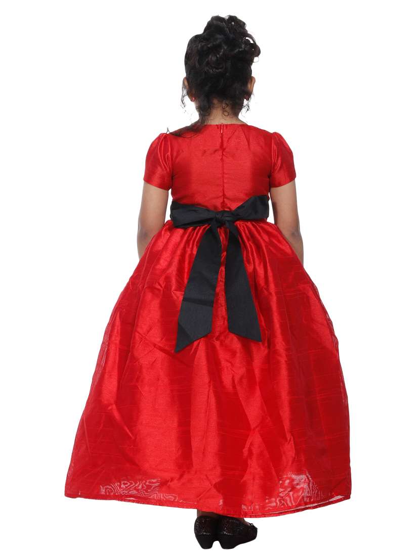 girls round neck embellished flared party gown - 18517275 -  Standard Image - 2