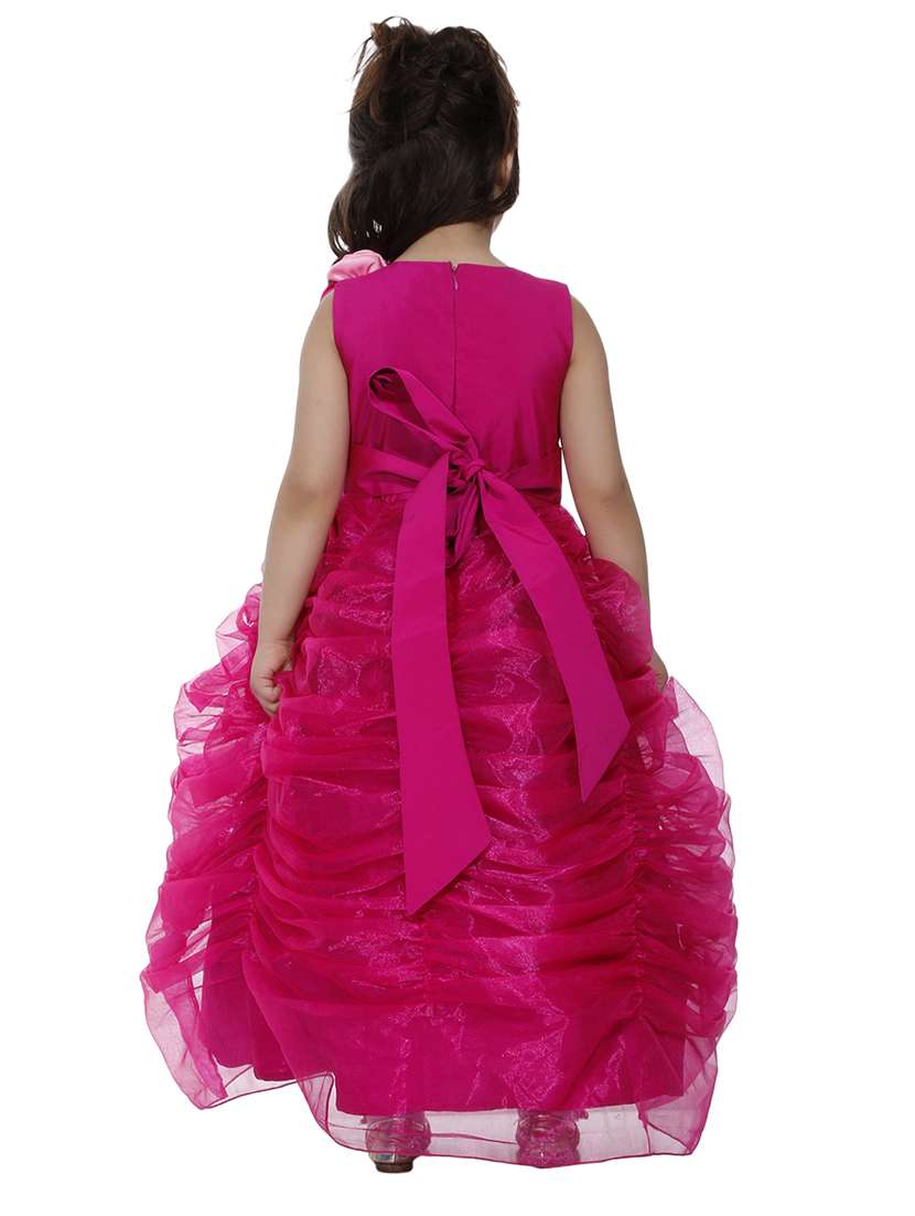 girls round neck embellished layered party gown - 18517276 -  Standard Image - 2