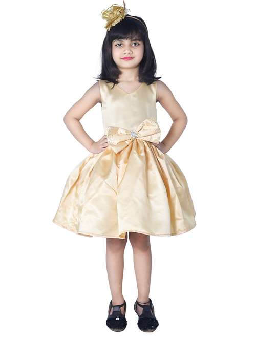girls v neck sleeveless frock