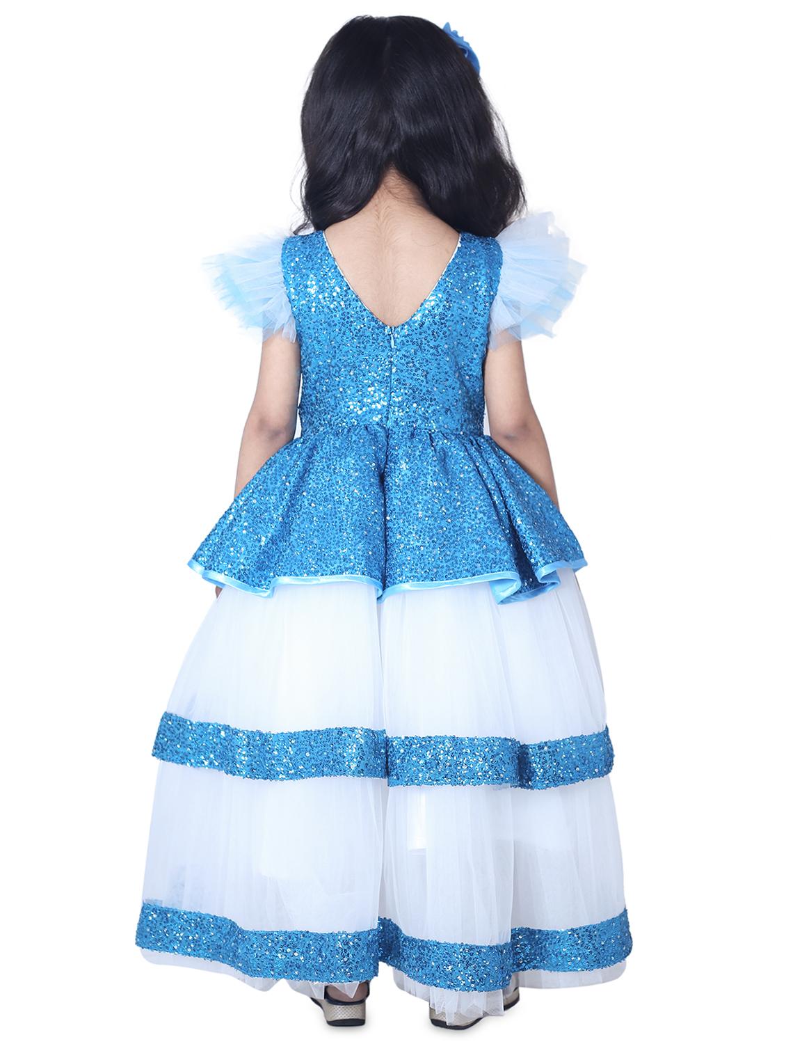 girls round neck embellished layered party gown - 18517349 - Standard Image - 2