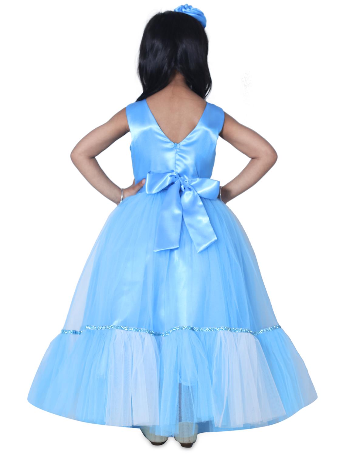girls round neck embellished layered party gown - 18517351 - Standard Image - 2