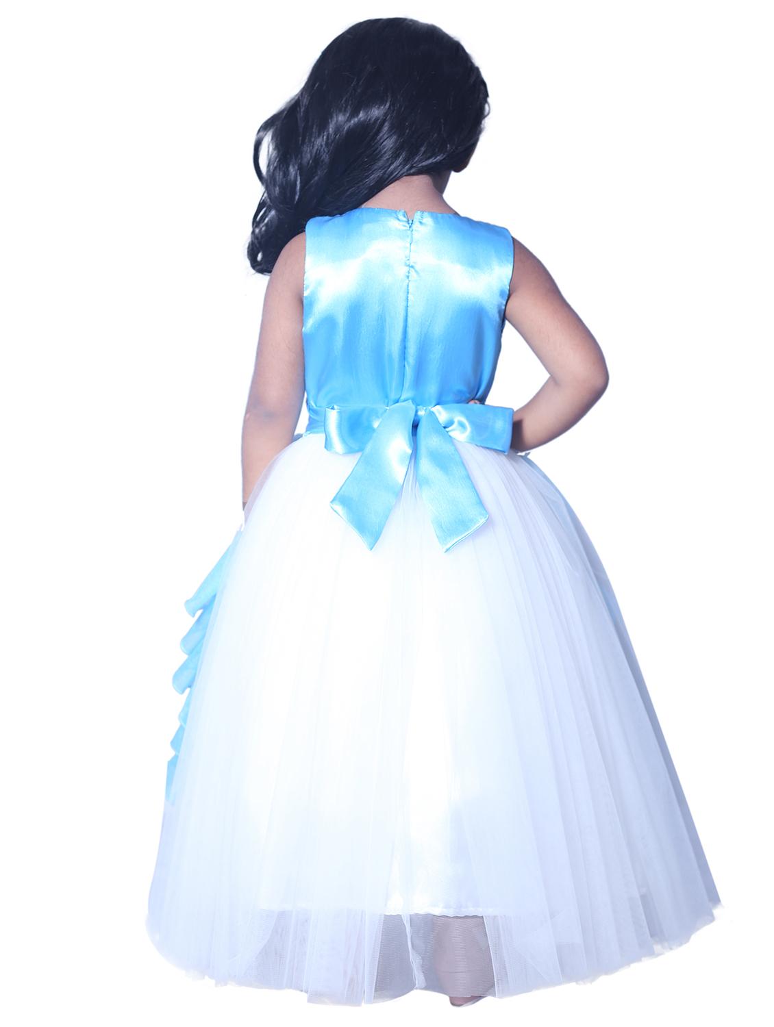 girls round neck embellished layered party gown - 18517360 - Standard Image - 2