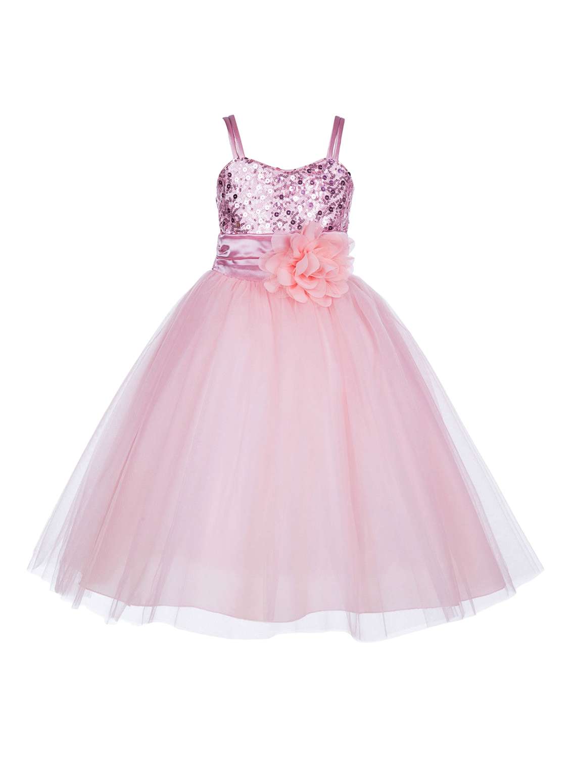 girls cami neck embellished flared party gown