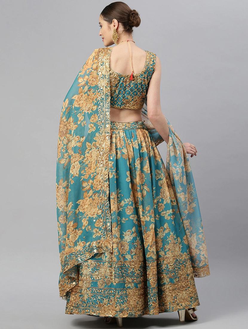 floral sequined lehenga and choli with dupatta - 18517574 - Standard Image - 2