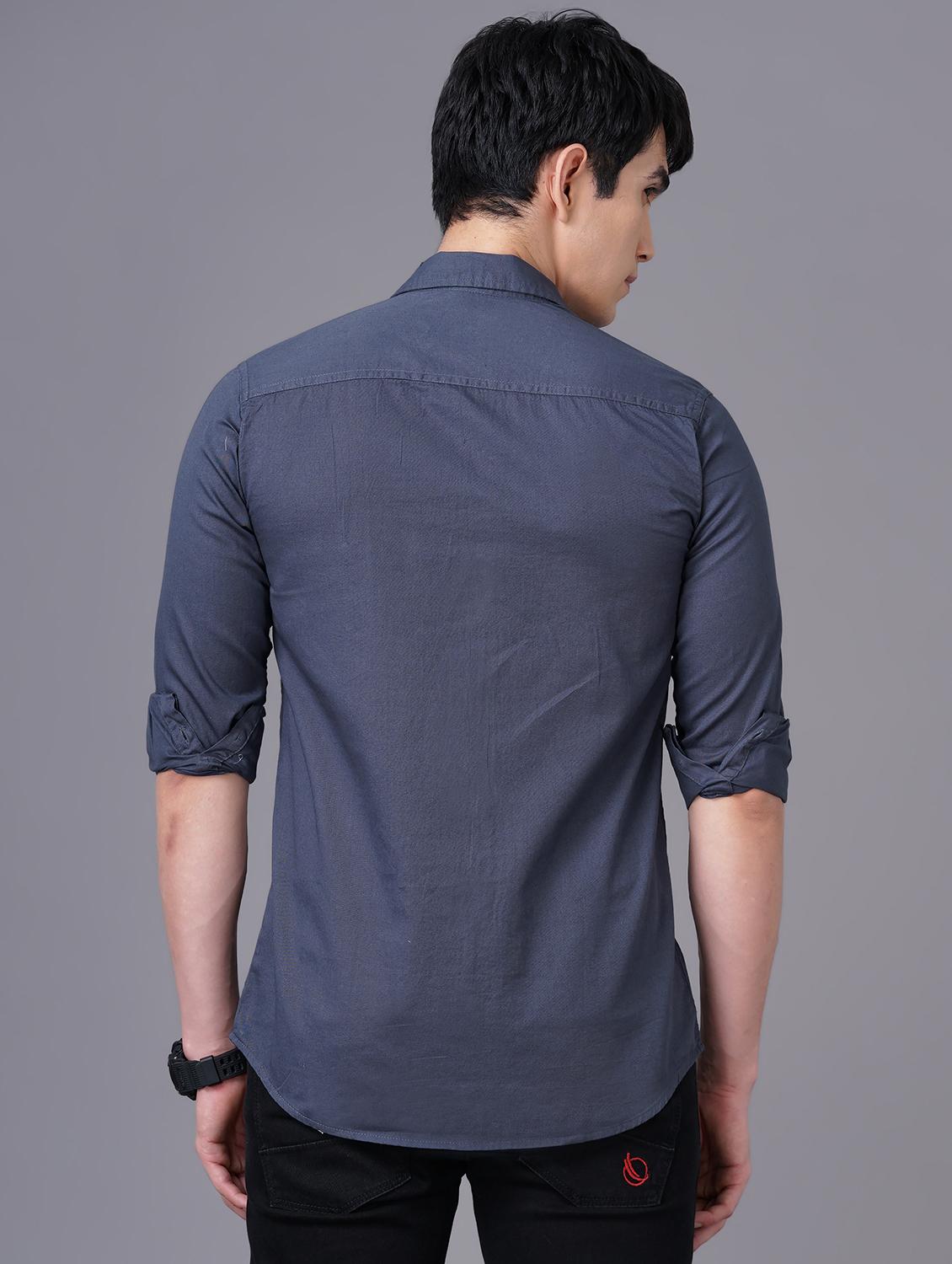 grey typographic casual shirt - 18517708 - Standard Image - 2