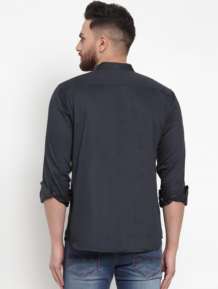 charcoal grey solid short kurta - 18517719 - Standard Image - 2