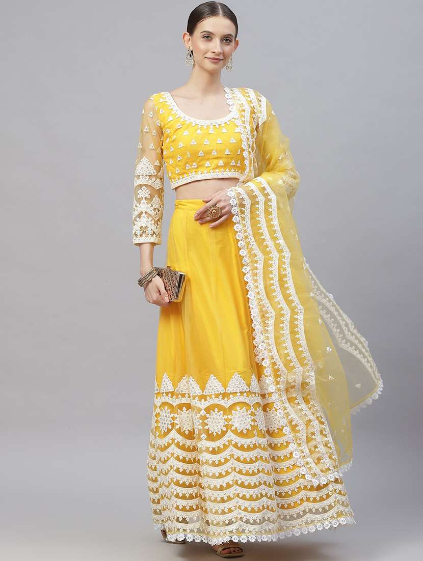 lehenga choli and dupatta with embroidery work