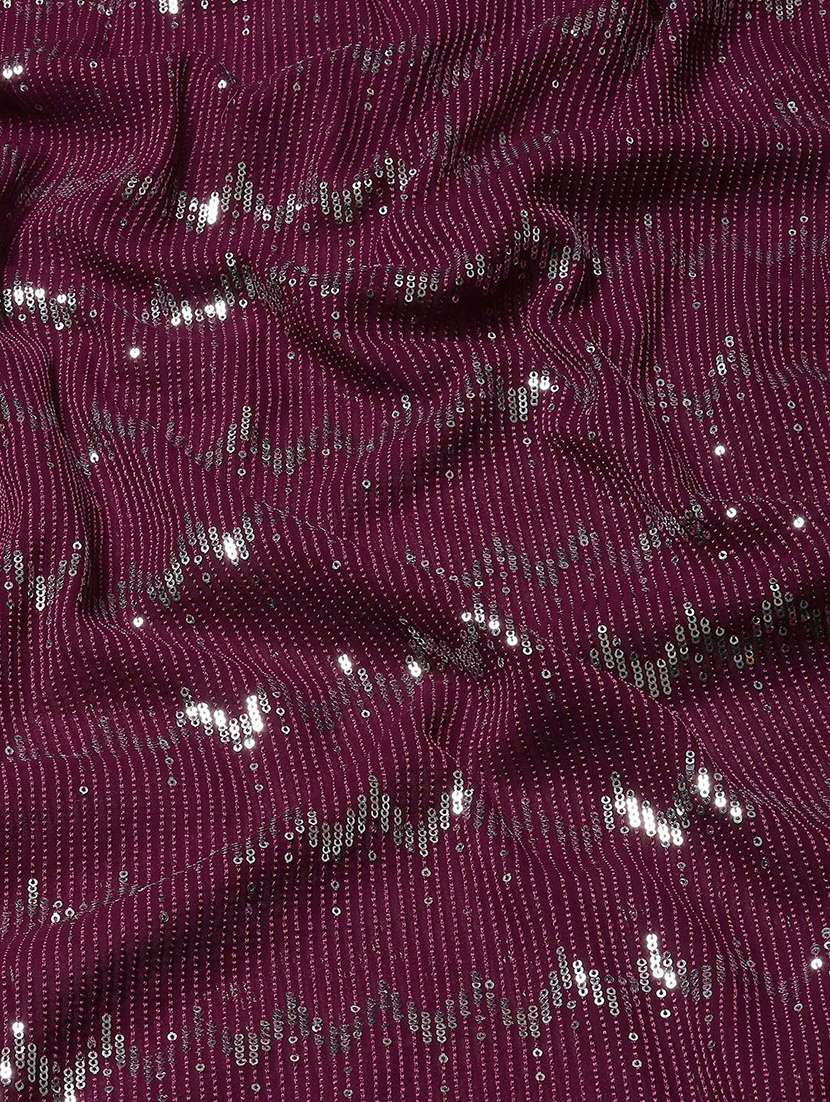 Purple Sequined Saree With Blouse