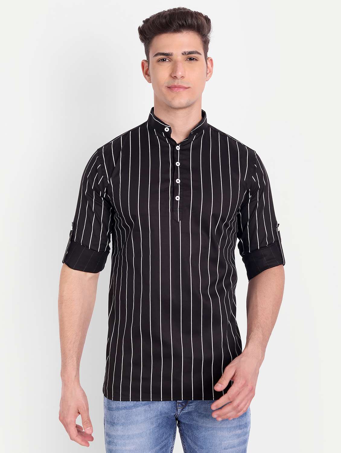 black striped short kurta