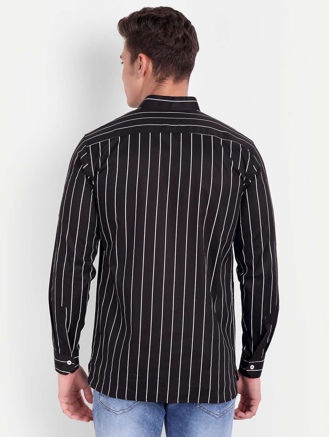 black striped short kurta - 18519113 -  Standard Image - 2