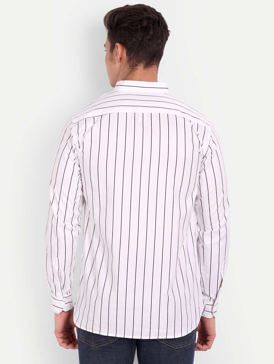 white striped short kurta - 18519115 -  Standard Image - 2