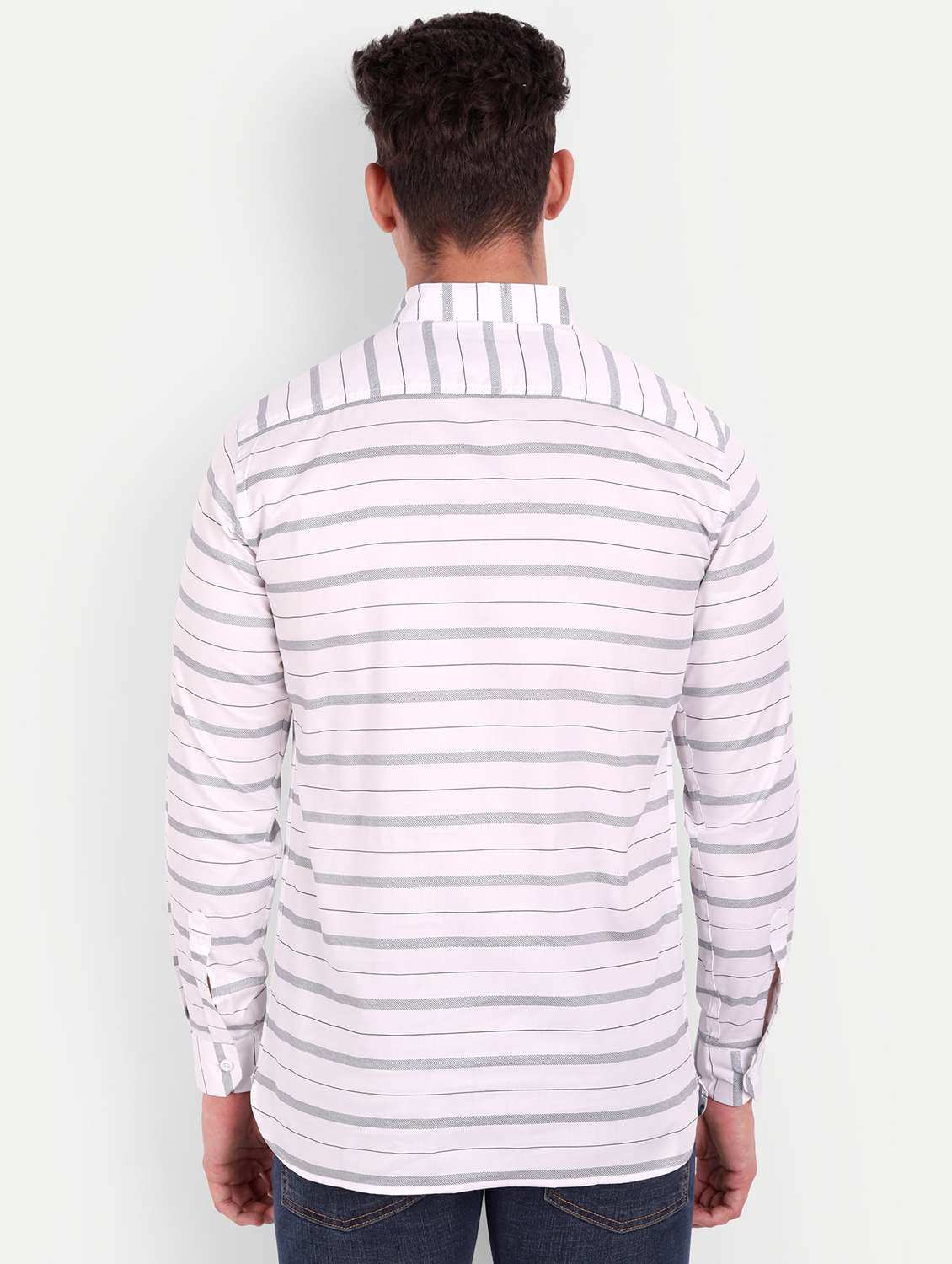 white striped short kurta - 18519117 -  Standard Image - 2