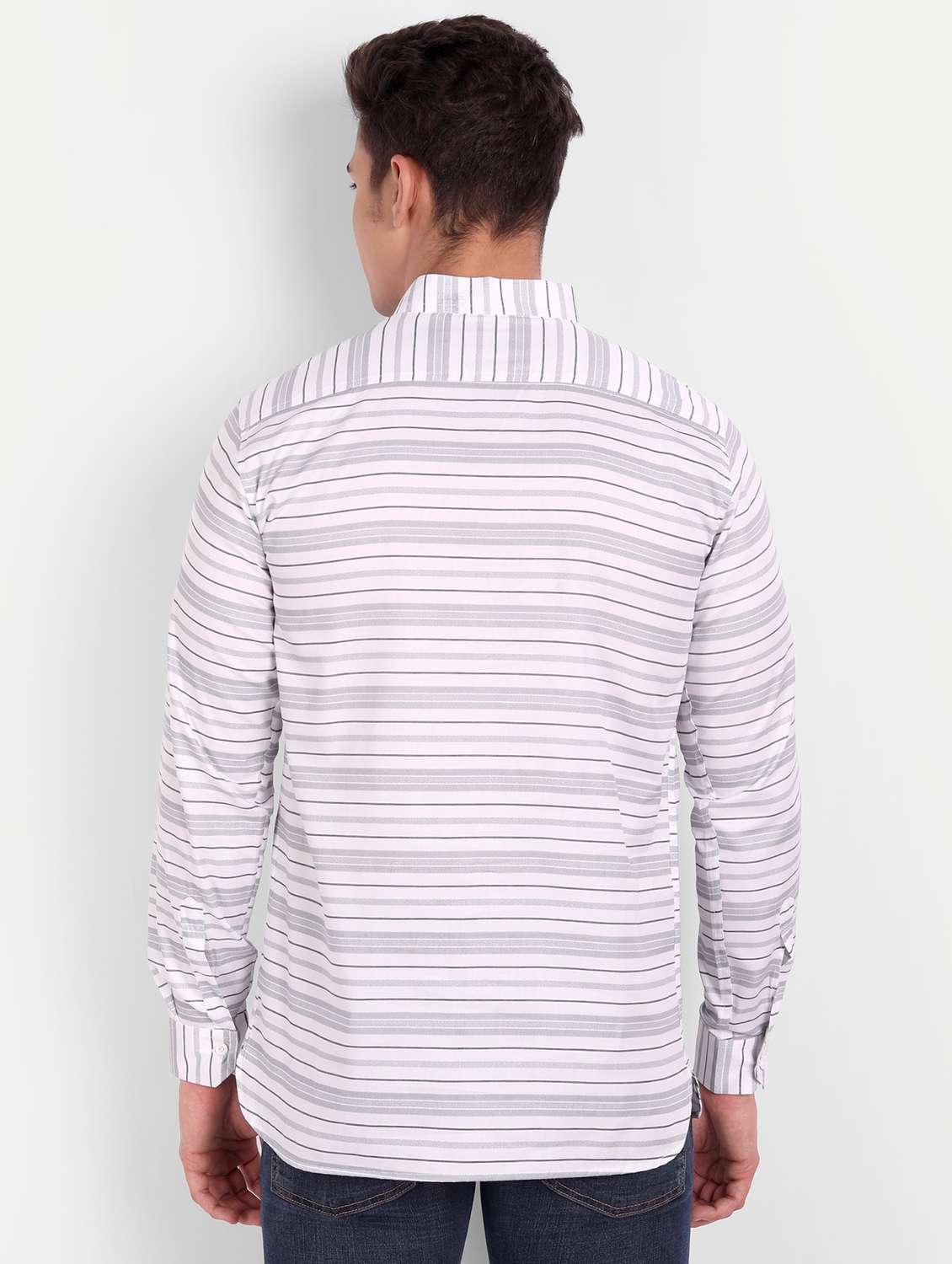 white striped short kurta - 18519123 -  Standard Image - 2