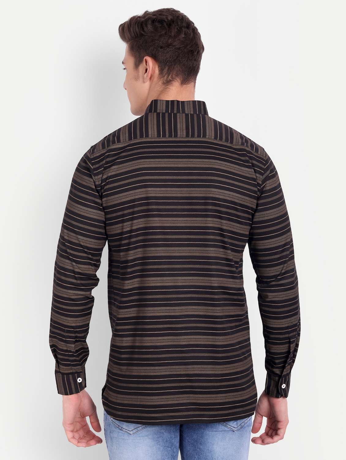 black striped short kurta - 18519124 -  Standard Image - 2