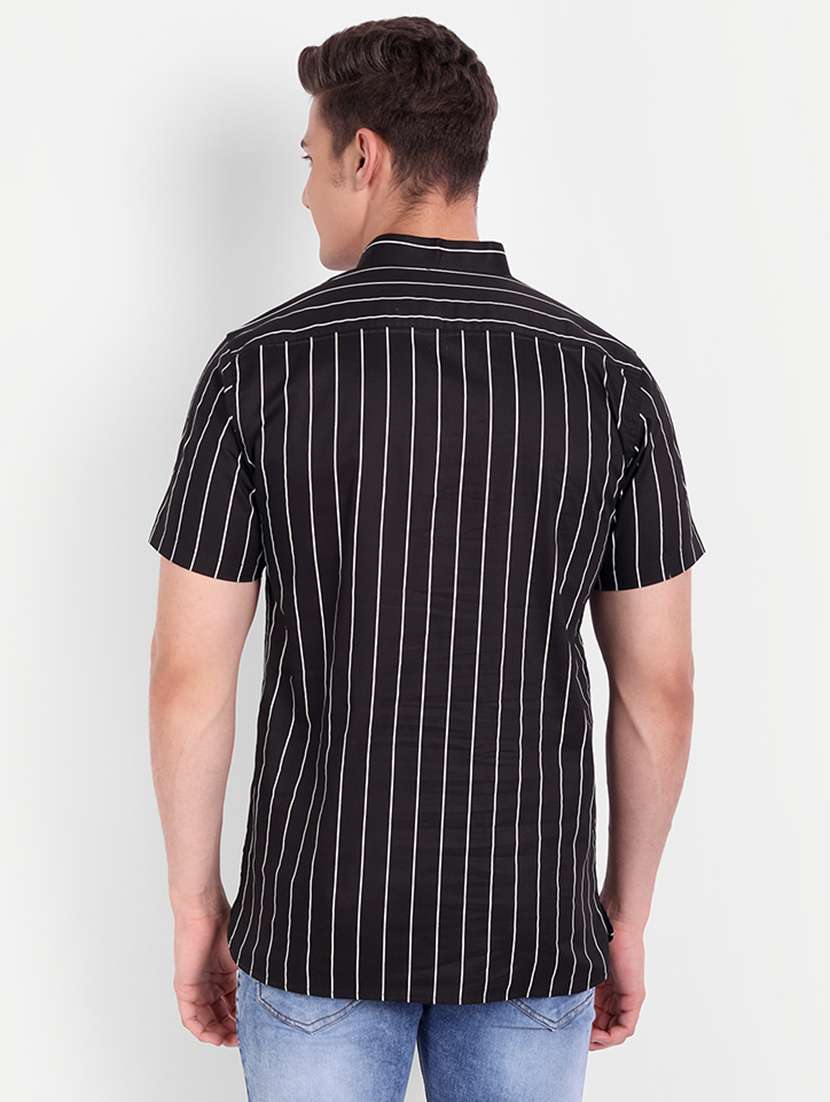 black striped short kurta - 18519125 -  Standard Image - 2