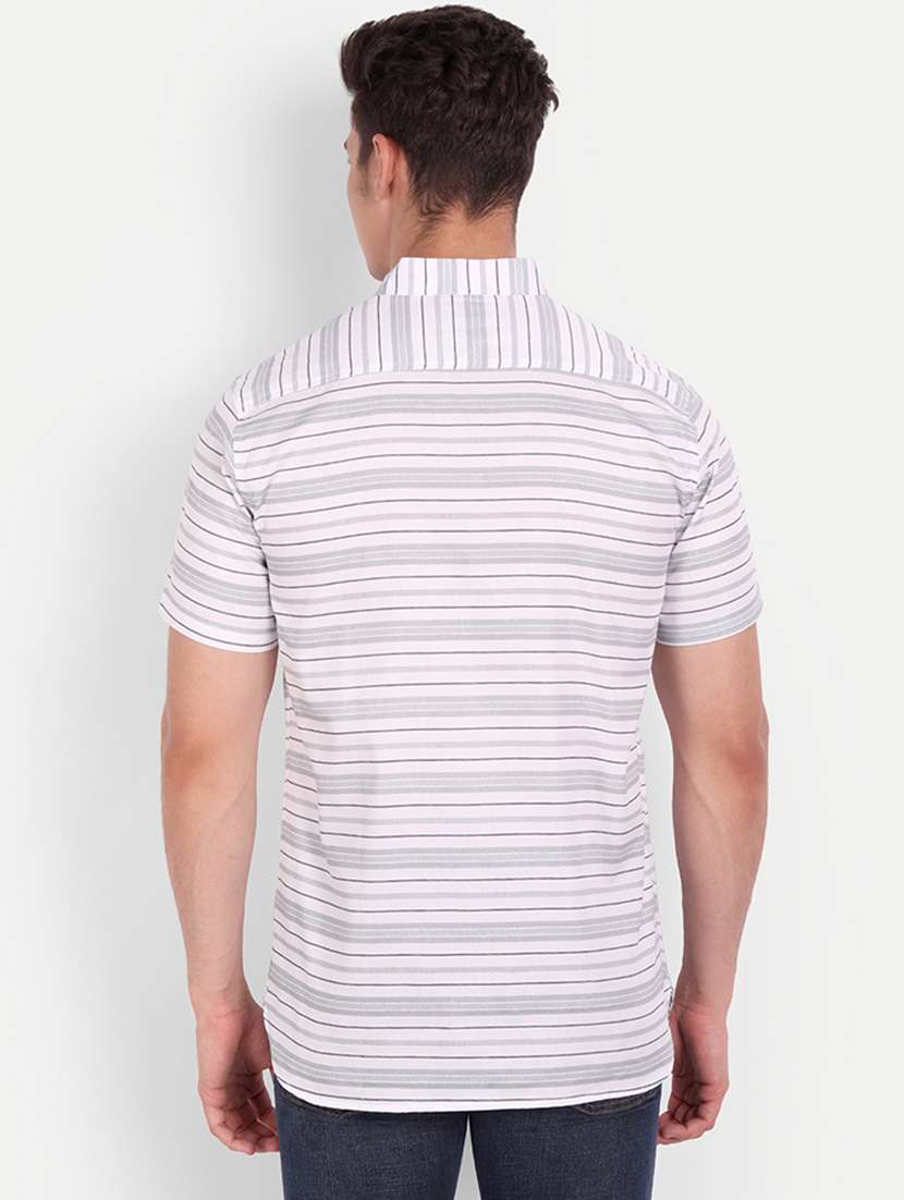 white striped short kurta - 18519134 -  Standard Image - 2