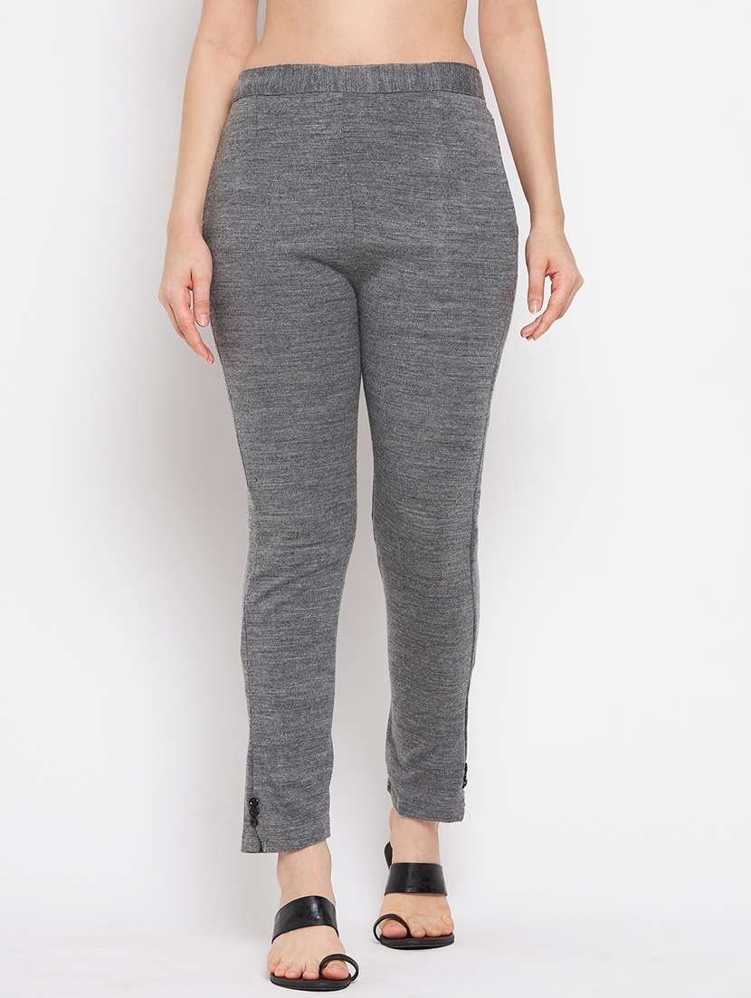 slit hem woolen trouser - 18519431 - Zoom Image - 0