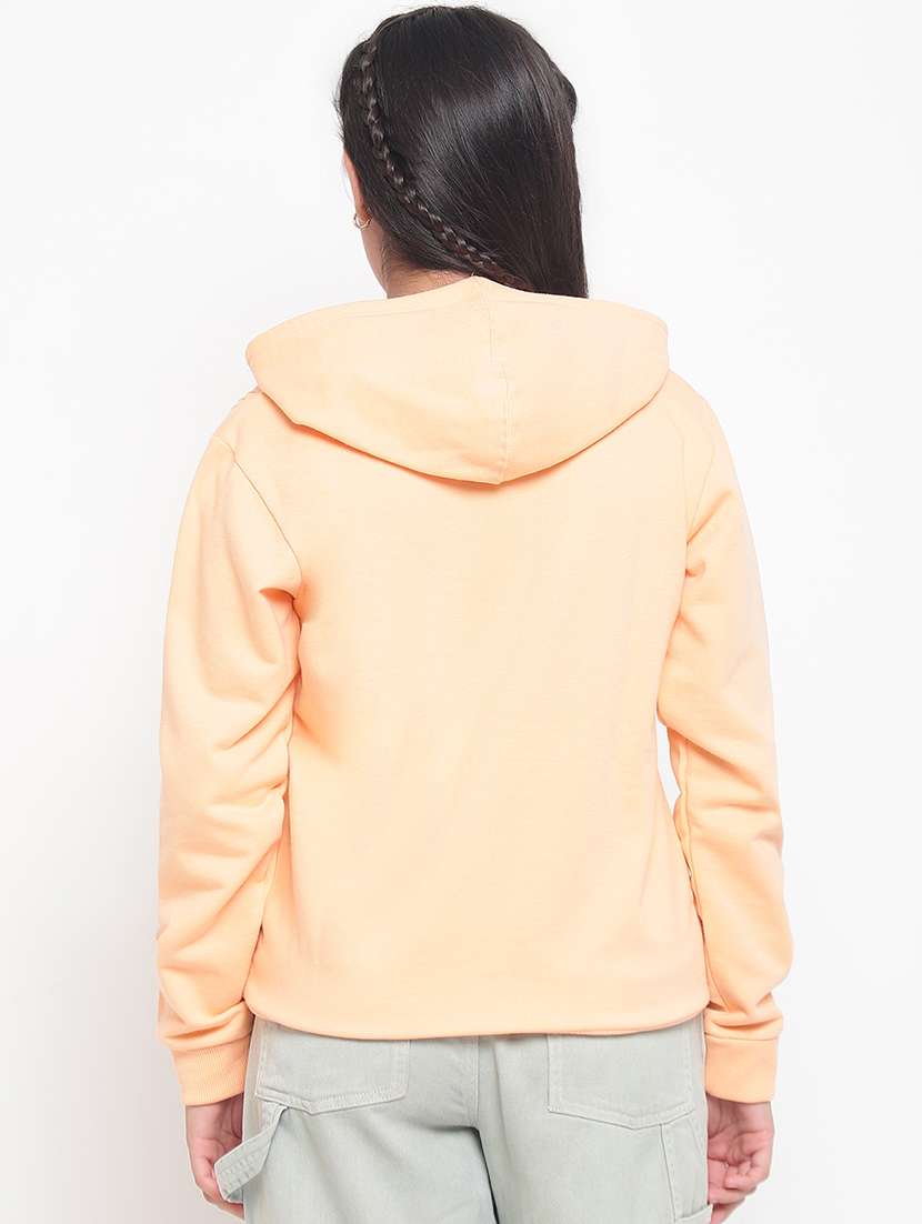 chest print hood neck sweatshirt - 18519535 -  Standard Image - 2