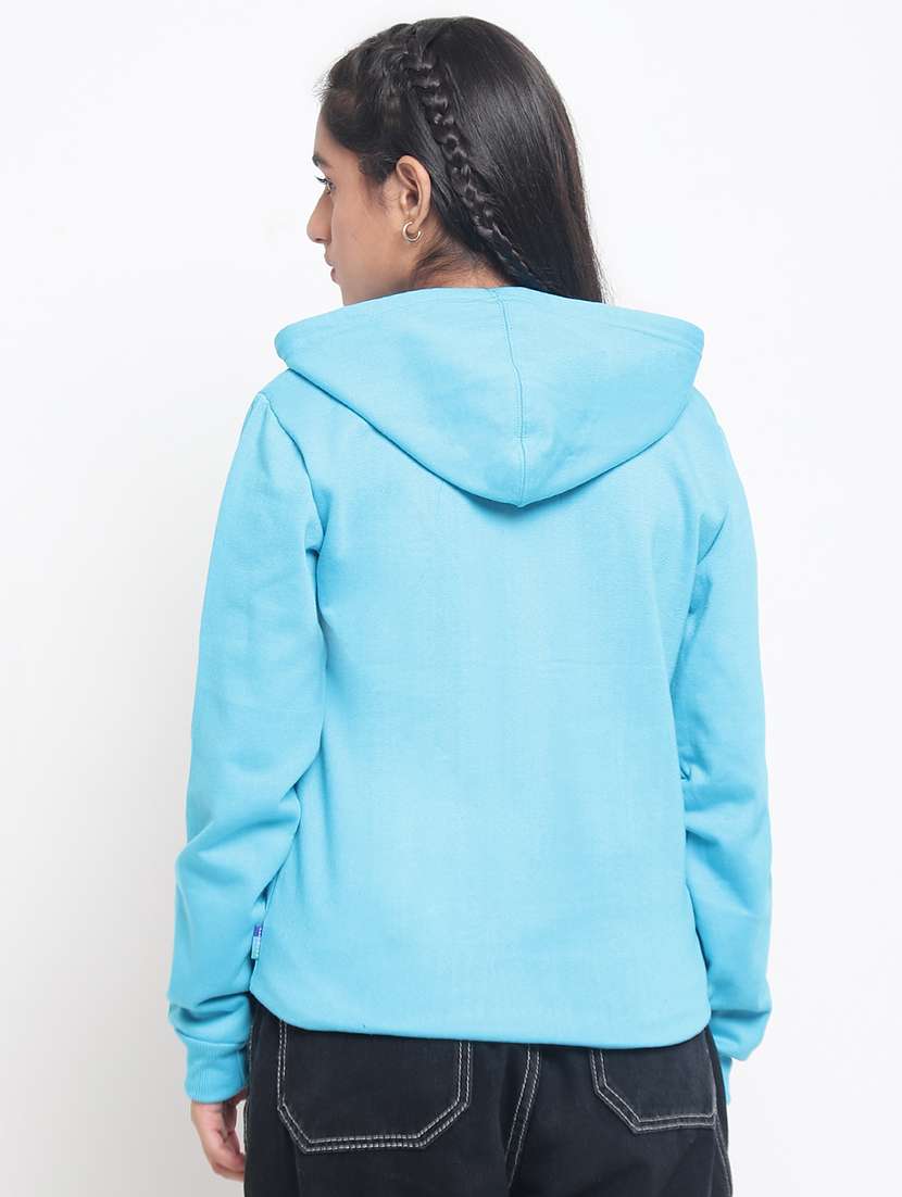 front print hood neck sweatshirt - 18519536 -  Standard Image - 2