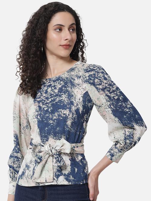 women abstract print tie up top  - 18519542 -  Standard Image - 0