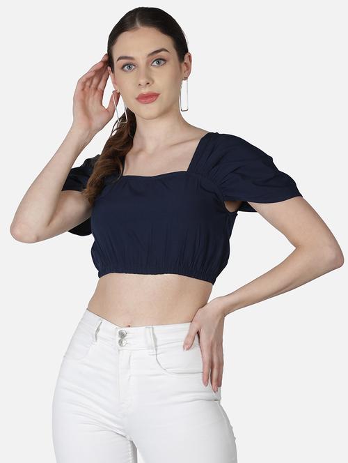 women's blouson square neck top - 18519554 - Standard Image - 0