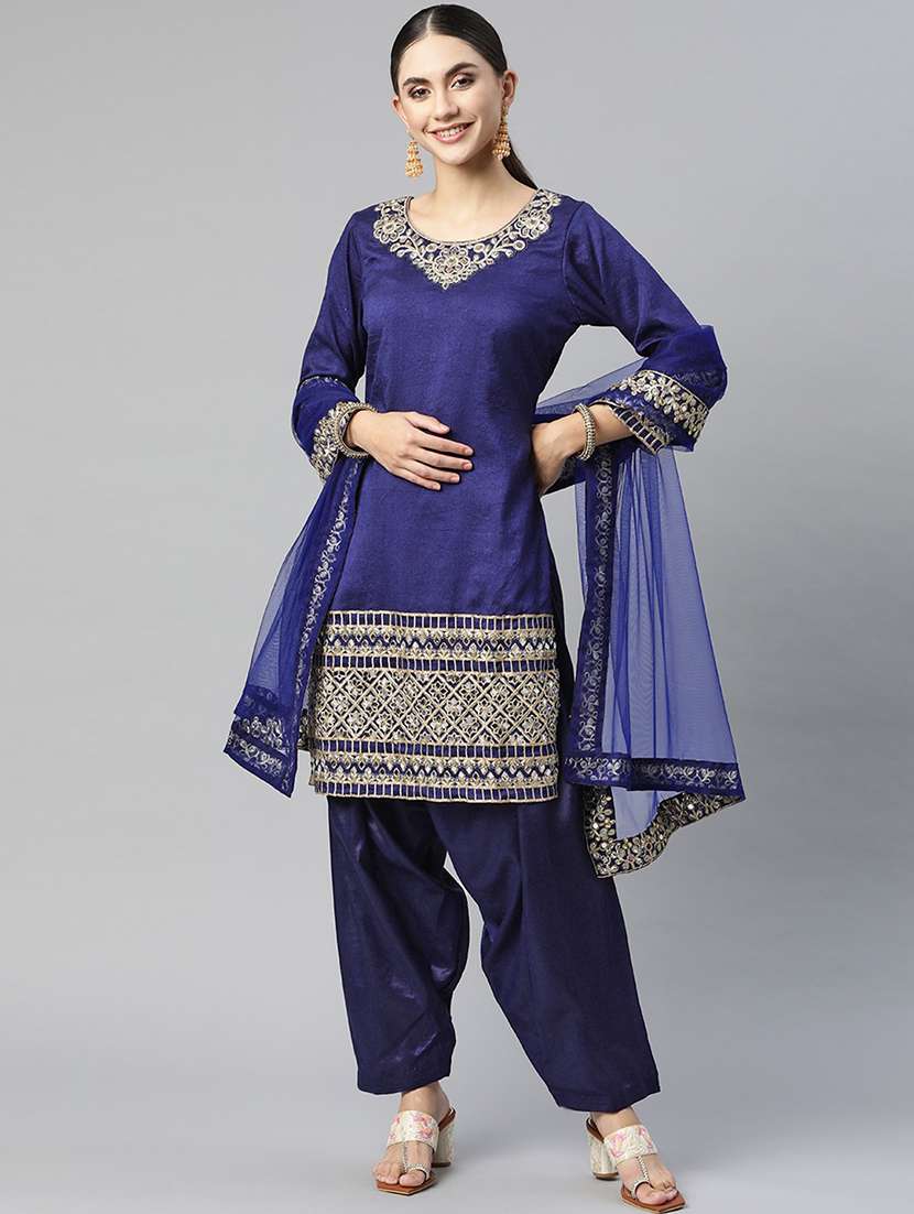 mirror work unstitched suit set