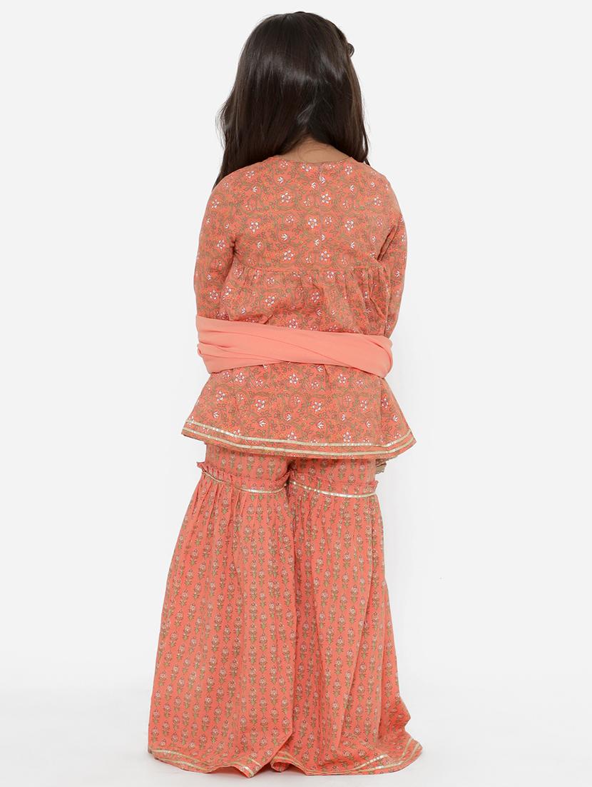 girl printed kurta sharara set - 18519878 - Standard Image - 2