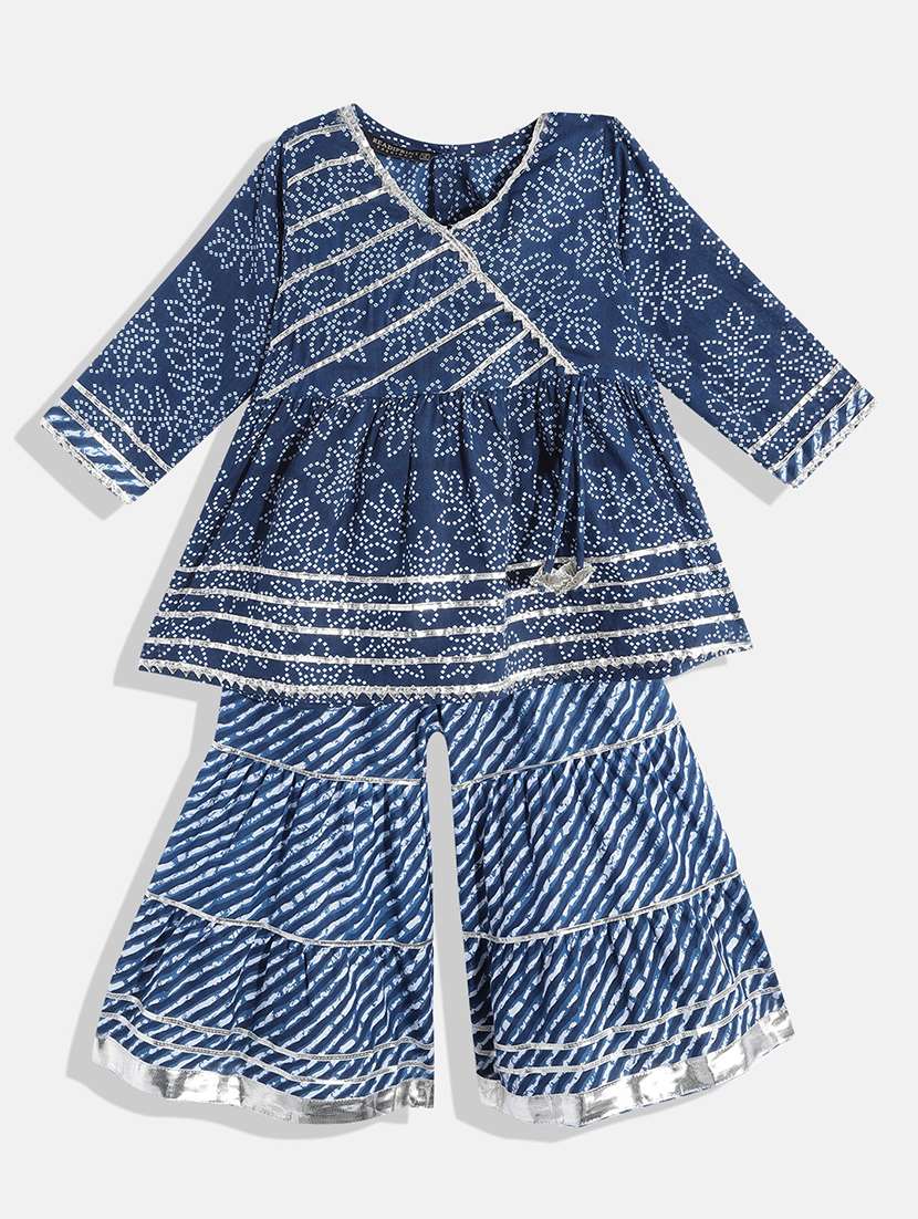 girls printed kurta sharara set 