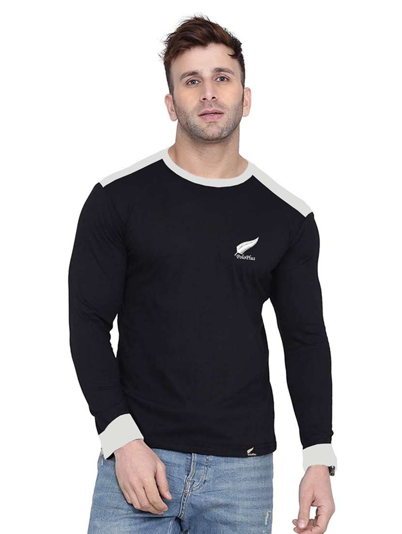 men round neck color blocked t-shirt