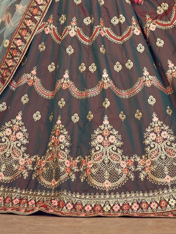 embroidered semi-stitched lehenga choli with dupatta - 18520162 -  Standard Image - 2