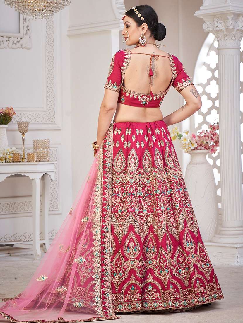 embroidered semi-stitched lehenga choli with dupatta - 18520164 -  Standard Image - 2