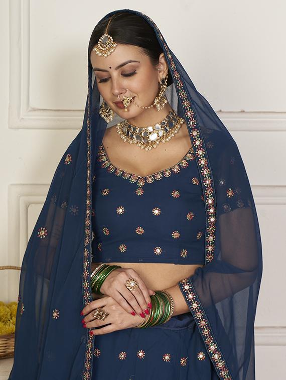 embroidered semi-stitched lehenga choli with dupatta - 18520170 - Standard Image - 2