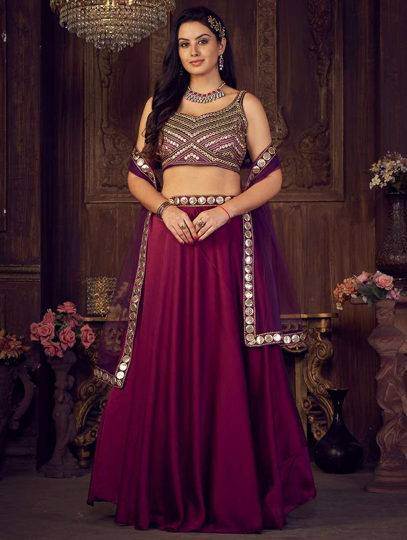 embellished semi-stitched lehenga choli with dupatta