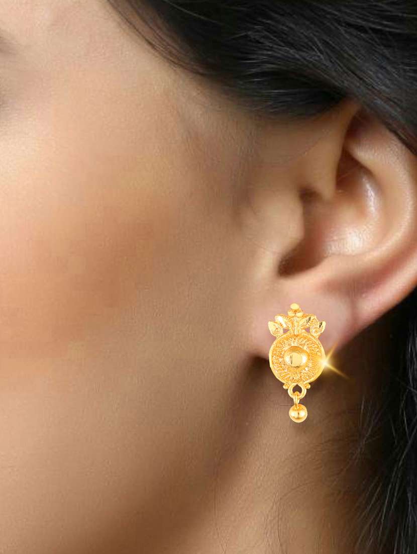 gold plated stud earring - 18520239 -  Standard Image - 2
