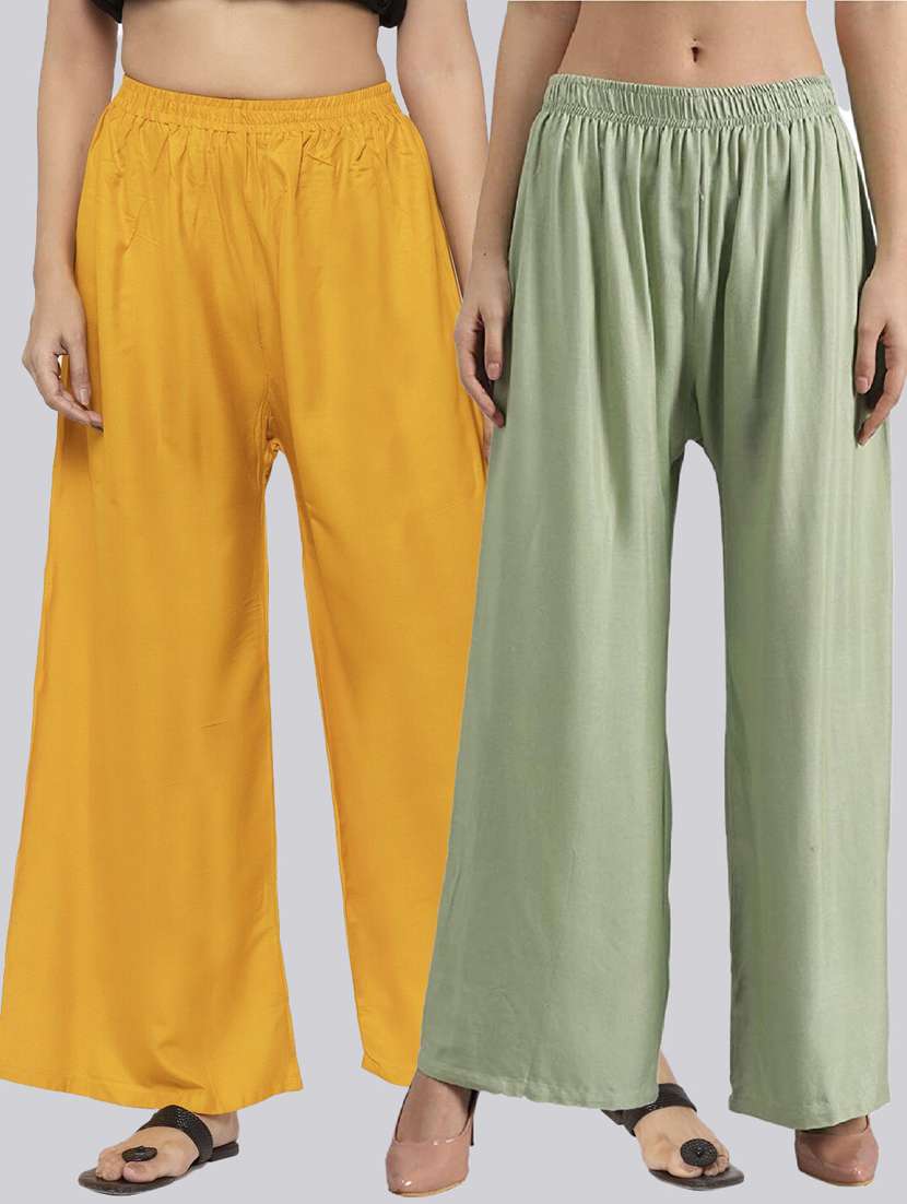 pack of 2 solid flared palazzo - 18520467 - Zoom Image - 0