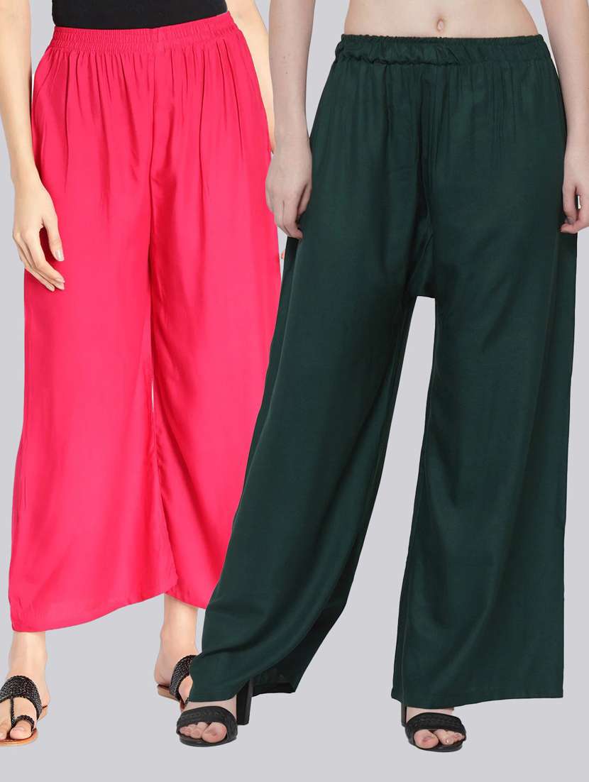 pack of 2 solid flared palazzo