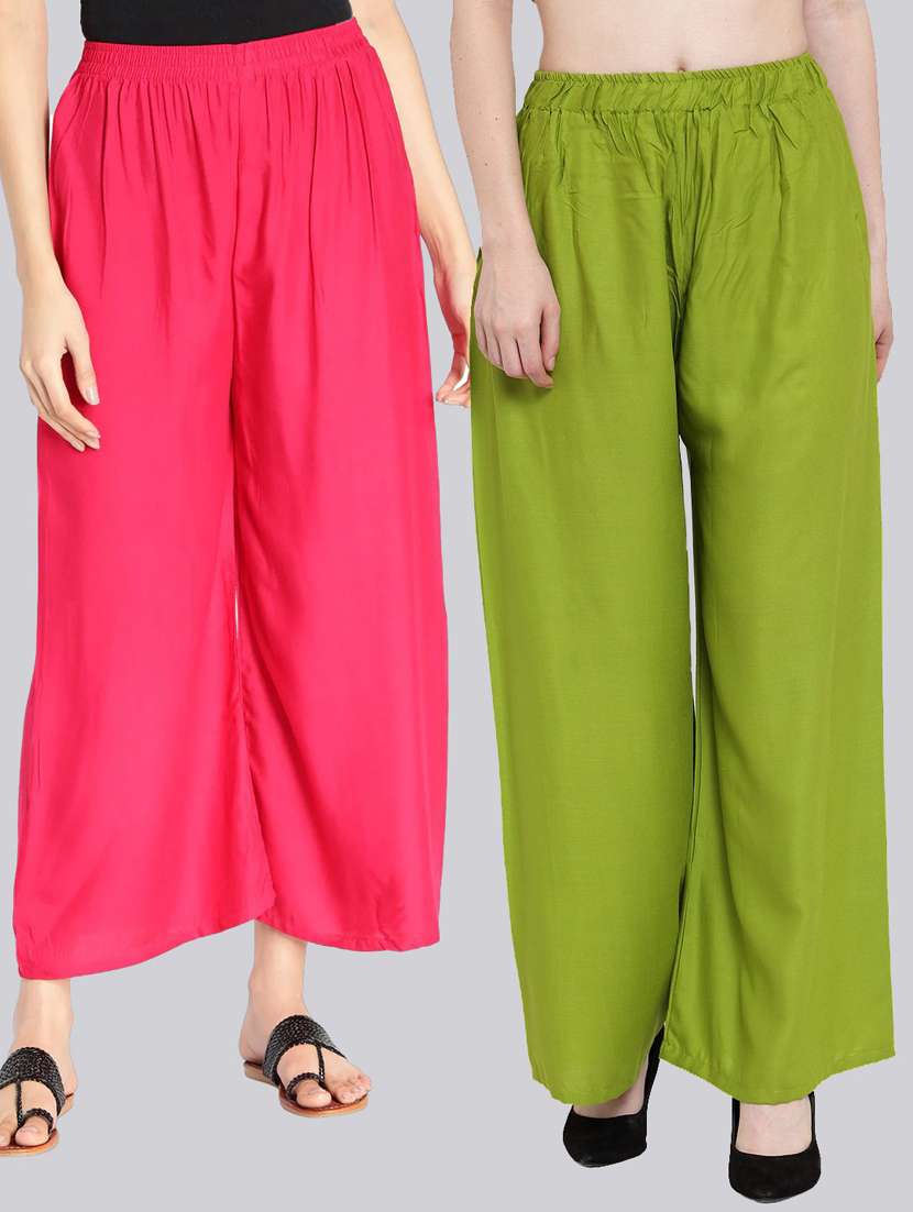 pack of 2 solid flared palazzo