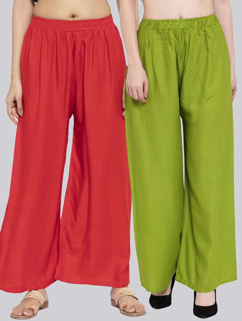 pack of 2 solid flared palazzo