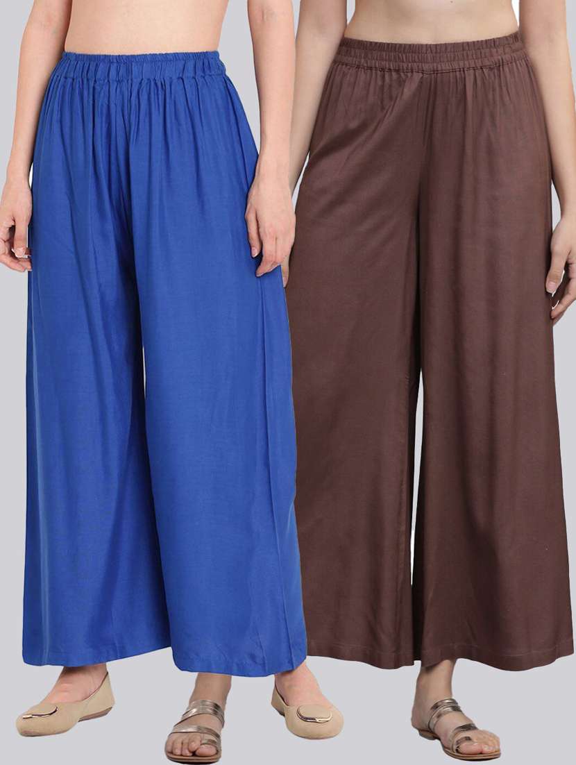 pack of 2 flared palazzos 