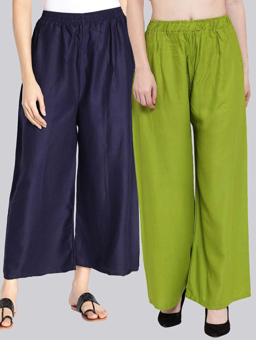pack of 2 solid flared palazzo