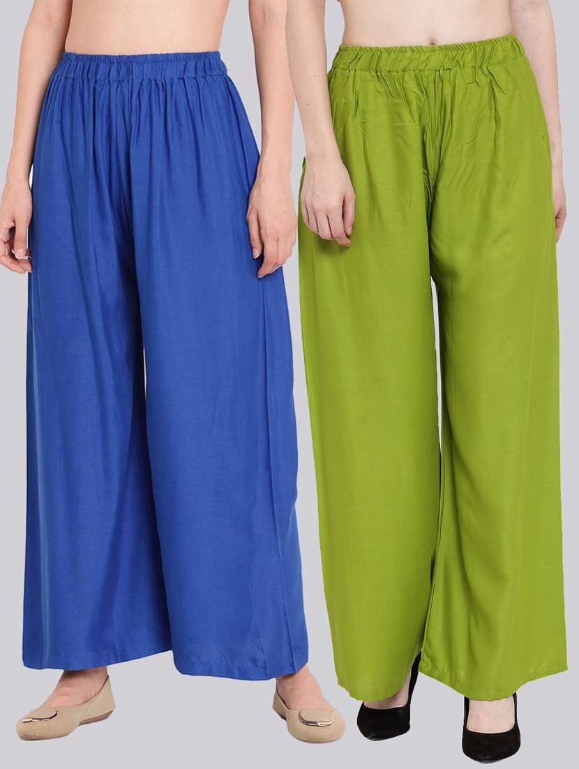 pack of 2 solid flared palazzo