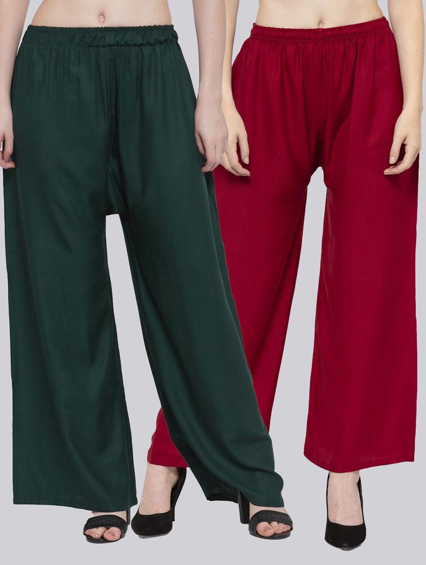 pack of 2 solid flared palazzo - 18520562 - Zoom Image - 0