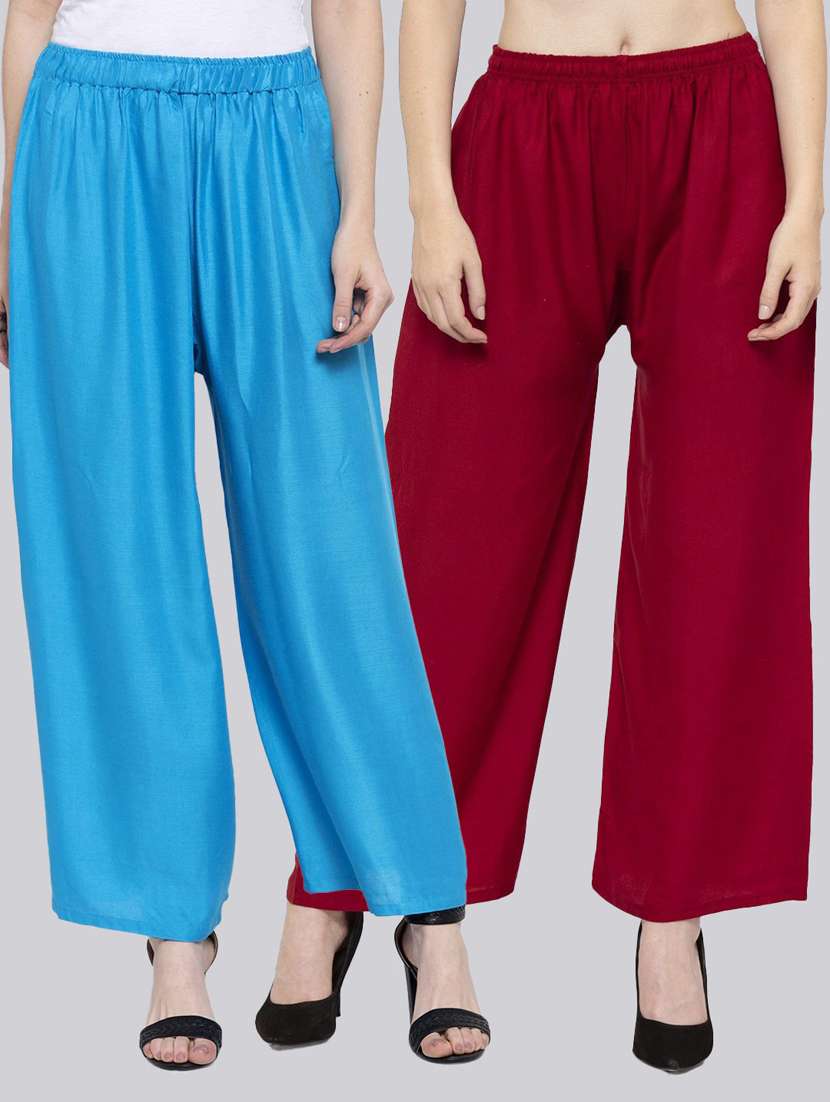 pack of 2 flared palazzos 